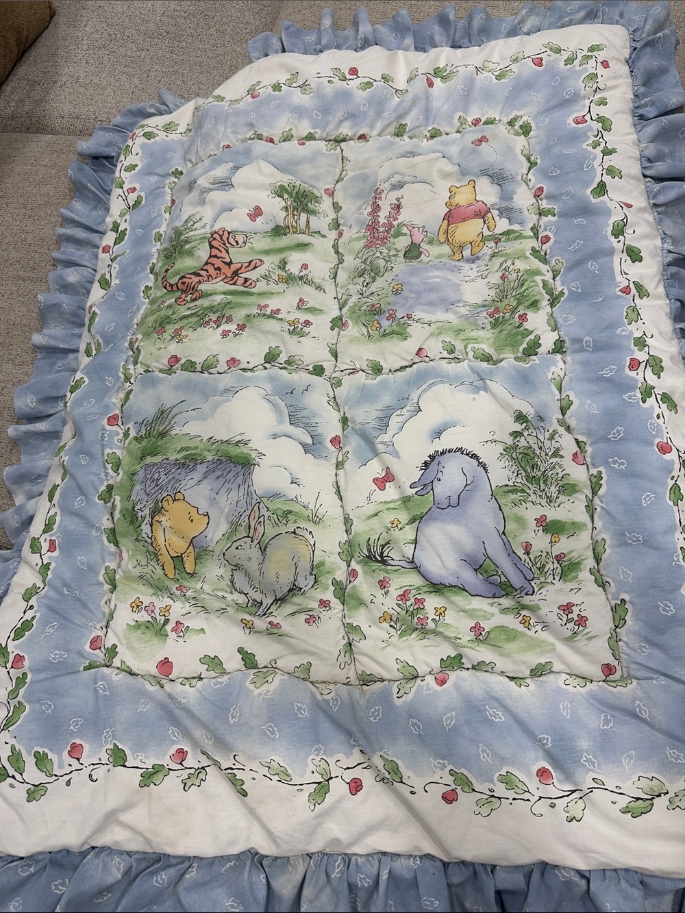 Classic Winnie the Pooh Blue Printed Comforter - Pooh & Piglet